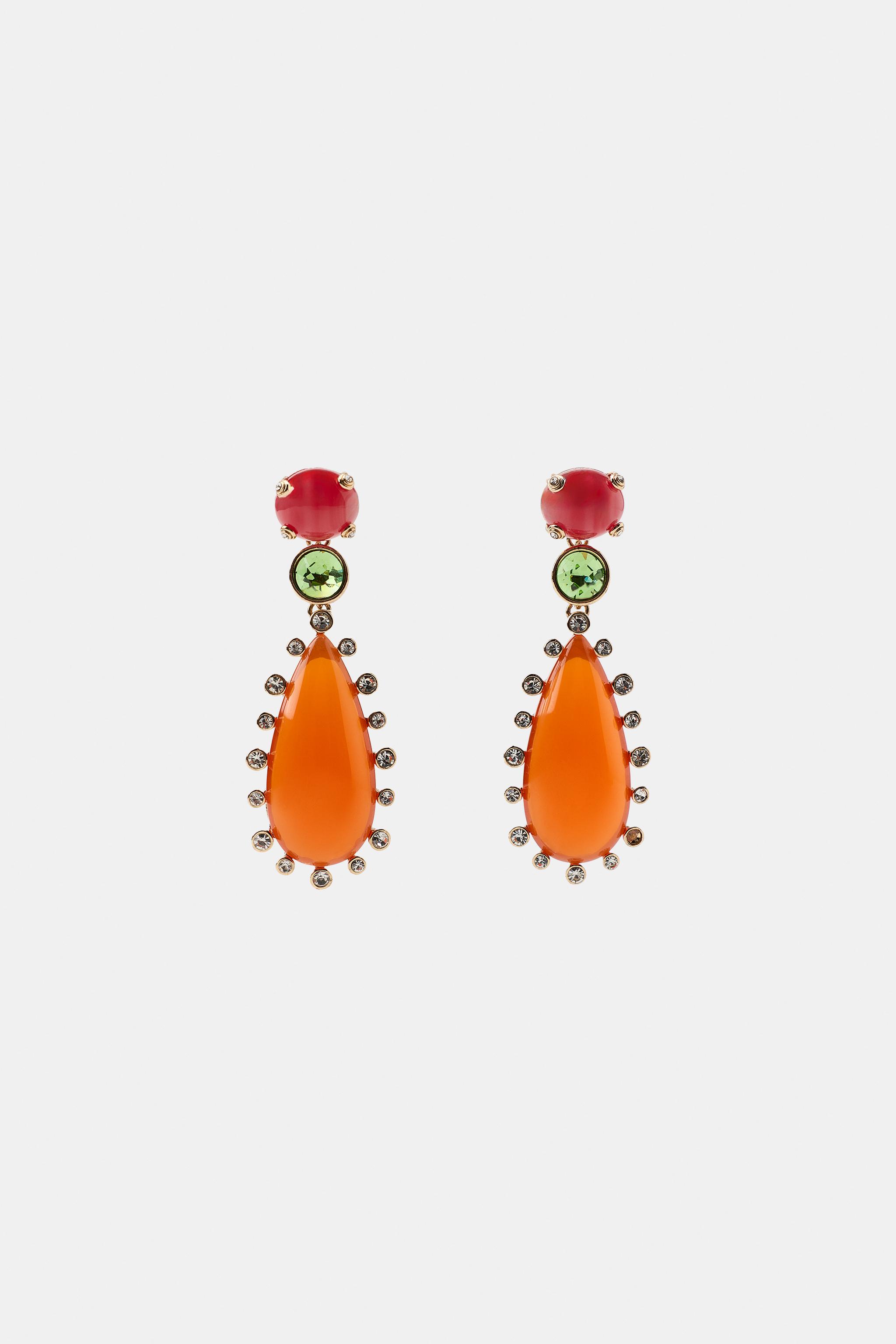 RHINESTONE TEARDROP EARRINGS